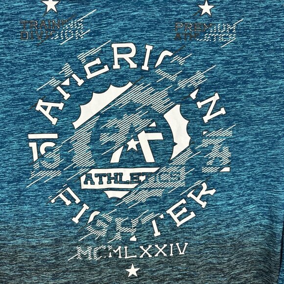 American Fighter Maryland Long Sleeve Hooded Shirt Size 4XL Blue/Black - Picture 2 of 6